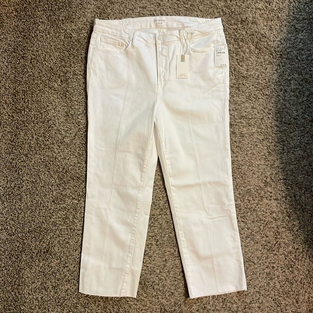 Good American Straight Leg Jeans in White
